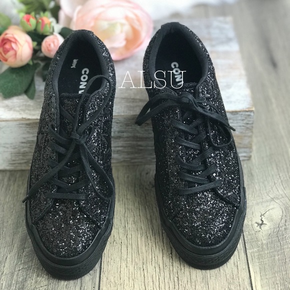 Converse OneStar OX Glitter Black Black W AUTHENT - Picture 4 of 8